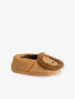 Chaussons Intérieur Velours Enfant Lion Cappuccino - Vertbaudet -Pampero Boutique chaussons interieur velours enfant lion 2
