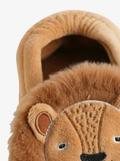 Chaussons Intérieur Velours Enfant Lion Cappuccino - Vertbaudet -Pampero Boutique chaussons interieur velours enfant lion 5