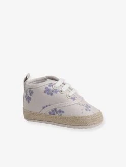 Chaussons Lacés Souples Bébé Fille Lilas - Vertbaudet