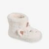 Chaussons Montants Licornes Fille En Peluche Blanc - Vertbaudet