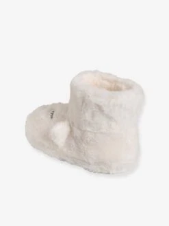 Chaussons Montants Licornes Fille En Peluche Blanc - Vertbaudet -Pampero Boutique chaussons montants licornes fille en peluche 3