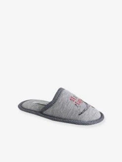 Chaussons Mules Dinosaure Enfant Gris Chiné - Vertbaudet