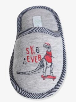 Chaussons Mules Dinosaure Enfant Gris Chiné - Vertbaudet -Pampero Boutique chaussons mules dinosaure enfant 5