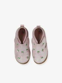 Chaussons Scratché Bébé En Cuir Souple Rose - Vertbaudet -Pampero Boutique chaussons scratche bebe en cuir souple 1