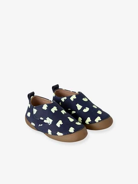 Chaussons Scratchés Bébé En Cuir Détails Phosphorescents Marine Imprimé - Vertbaudet 4 Chaussons Scratchés Bébé En Cuir Détails Phosphorescents Marine Imprimé - Vertbaudet – Image 2