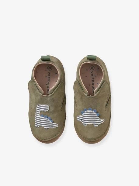 Chaussons Scratchés Bébé En Cuir Souple Kaki Clair - Vertbaudet 4 Chaussons Scratchés Bébé En Cuir Souple Kaki Clair - Vertbaudet – Image 2