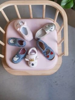 Chaussons Scratchés Fille En Toile Bleu Clair Denim - Vertbaudet -Pampero Boutique chaussons scratches fille en toile 5