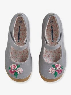 Chaussons Scratchés Fille En Toile Gris - Vertbaudet -Pampero Boutique chaussons scratches fille en toile 9