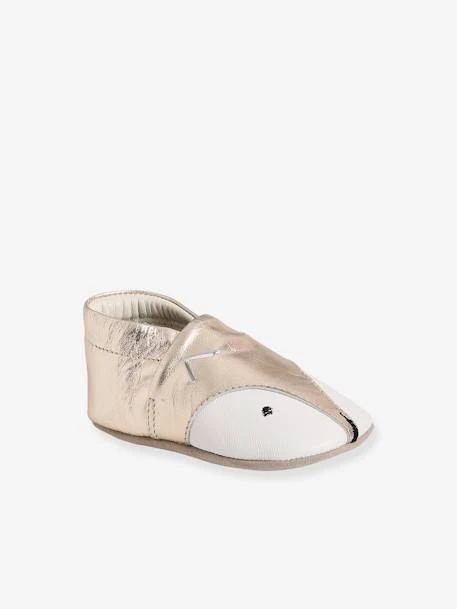 Chaussons Souples En Cuir Bébé Doré - Vertbaudet 3 Chaussons Souples En Cuir Bébé Doré - Vertbaudet