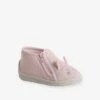 Chaussons Zippés Bébé En Toile Rayé Rose - Vertbaudet -Pampero Boutique chaussons zippes bebe en toile
