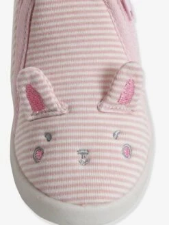 Chaussons Zippés Bébé En Toile Rayé Rose - Vertbaudet -Pampero Boutique chaussons zippes bebe en toile 5
