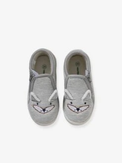 Chaussons Zippés Bébé En Toile Rayé Gris - Vertbaudet 9 Chaussons Zippés Bébé En Toile Rayé Gris - Vertbaudet -Pampero Boutique chaussons zippes bebe en toile 7