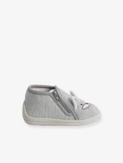 Chaussons Zippés Bébé En Toile Rayé Gris - Vertbaudet 10 Chaussons Zippés Bébé En Toile Rayé Gris - Vertbaudet -Pampero Boutique chaussons zippes bebe en toile 8