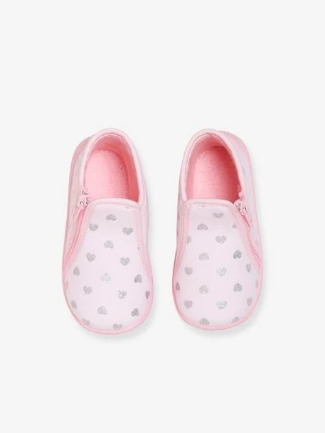 Chaussons Zippés Bébé Fille Fabriqués En France Rose Imprimé - Vertbaudet 4 Chaussons Zippés Bébé Fille Fabriqués En France Rose Imprimé - Vertbaudet – Image 2