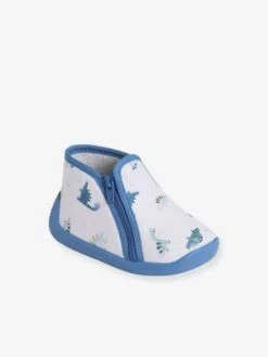 Chaussons Zippés Bébé Garçon Fabriqués En France Gris Imprimé - Vertbaudet
