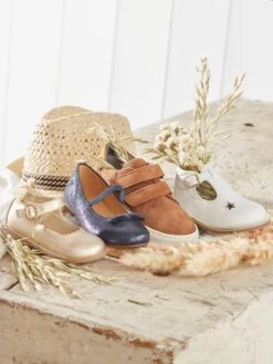 Derbies Scratchés Cuir Garçon Marine - Vertbaudet