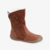 Mi-bottes Cuir Fille Marron - Vertbaudet