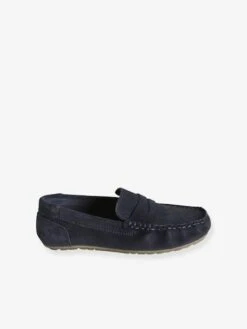 Mocassins Croûte De Cuir Enfant Marine - Vertbaudet -Pampero Boutique mocassins croute de cuir enfant 2