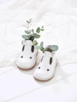Salomés Cuir Bébé Mixte Blanc - Vertbaudet -Pampero Boutique salomes cuir bebe mixte 2