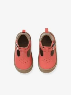 Salomés Cuir Souple Bébé Fille 4 Pattes Corail - Vertbaudet -Pampero Boutique salomes cuir souple bebe fille 4 pattes 3