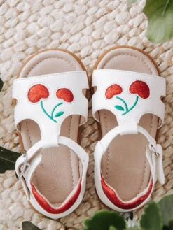 Sandales Bébé Fille Applications Brodées Blanc - Vertbaudet -Pampero Boutique sandales bebe fille applications brodees 2