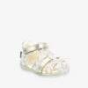 Sandales Cuir Bébé Bigflo-2 Iconique Biboo KICKERS® Blanc Argent Coquillage - Kickers -Pampero Boutique sandales cuir bebe bigflo 2 iconique biboo kickers