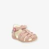 Sandales Cuir Bébé Bigflo-2 Iconique Biboo KICKERS® Rose Flower - Kickers
