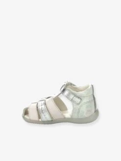 Sandales Cuir Bébé Bigfly-2 Iconique Biboo KICKERS® Blanc Rose Pois Multico - Kickers -Pampero Boutique sandales cuir bebe bigfly 2 iconique biboo kickers 2