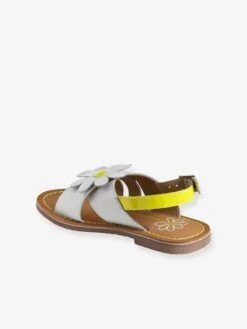 Sandales Cuir Et Cuir Fluo Fille Blanc - Vertbaudet -Pampero Boutique sandales cuir et cuir fluo fille 2