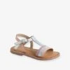 Sandales Cuir Fille Light Gold - Vertbaudet