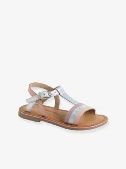Sandales Cuir Fille Light Gold - Vertbaudet