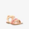 Sandales Cuir Fille Diamanto Diva KICKERS® Rose Corail Metallise - Kickers