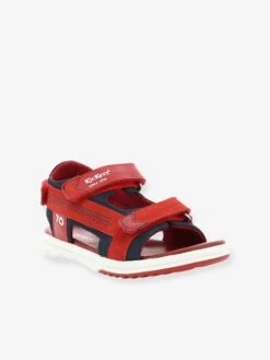 Sandales Cuir Garçon Plane KICKERS® Rouge Marine - Kickers