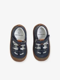 Sandales Cuir Souple Bébé Garçon 4 Pattes Bleu Marine - Vertbaudet -Pampero Boutique sandales cuir souple bebe garcon 4 pattes 4