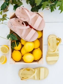 Sandales Cuir Tannage Végétal Fille Rose Clair - Vertbaudet -Pampero Boutique sandales cuir tannage vegetal fille 2