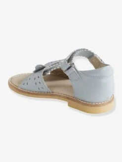 Sandales En Cuir Fille Collection Maternelle Bleu Clair - Vertbaudet -Pampero Boutique sandales en cuir fille collection maternelle 3