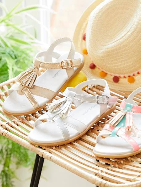 Sandales Fantaisie Pompons Fille Rose - Vertbaudet 4 Sandales Fantaisie Pompons Fille Rose - Vertbaudet – Image 2