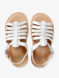 Sandales Fille En Cuir Argent - Vertbaudet -Pampero Boutique sandales fille en cuir 10
