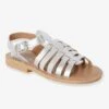 Sandales Fille En Cuir Argent - Vertbaudet -Pampero Boutique sandales fille en cuir 6