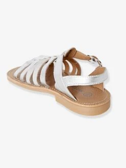 Sandales Fille En Cuir Argent - Vertbaudet -Pampero Boutique sandales fille en cuir 8