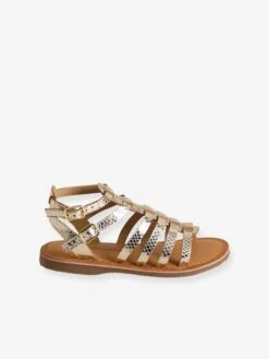 Sandales Hautes Cuir Fille Esprit Spartiates Or - Vertbaudet -Pampero Boutique sandales hautes cuir fille esprit spartiates 4