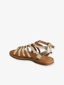 Sandales Hautes Cuir Fille Esprit Spartiates Or - Vertbaudet -Pampero Boutique sandales hautes cuir fille esprit spartiates 5