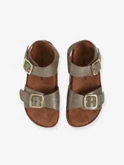 Sandales Moussées Cuir Fille Or - Vertbaudet -Pampero Boutique sandales moussees cuir fille 3
