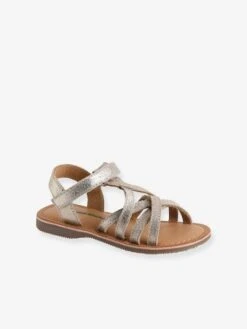Sandales Multi-brides Cuir Irisé Fille Or - Vertbaudet -Pampero Boutique sandales multi brides cuir irise fille 1