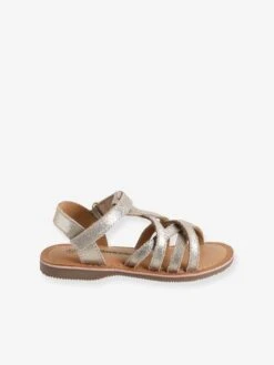 Sandales Multi-brides Cuir Irisé Fille Or - Vertbaudet -Pampero Boutique sandales multi brides cuir irise fille 2