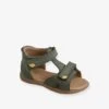 Sandales Scratchées En Cuir Bébé Garçon Kaki - Vertbaudet -Pampero Boutique sandales scratchees en cuir bebe garcon