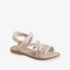 Sandales Scratchées En Cuir Fille Collection Maternelle Rose Métallisé - Vertbaudet -Pampero Boutique sandales scratchees en cuir fille collection maternelle