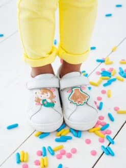 Tennis En Cuir Fille Collection Maternelle Blanc - Vertbaudet