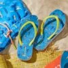 Tongs Imprimées Garçon Bleu Imprimé Dino - Vertbaudet